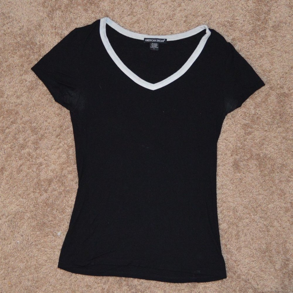 Black V-Neck Shirt